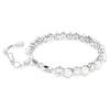 Swar*vski -Matrix Tennis bracelet Crystal pearl, Round cut, White, Rhodium plated 5689625