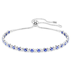 Swar*vski - Matrix Tennis bracelet Mixed round cuts, Blue, Rhodium plated-5725854
