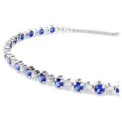 Swar*vski - Matrix Tennis bracelet Mixed round cuts, Blue, Rhodium plated-5725854