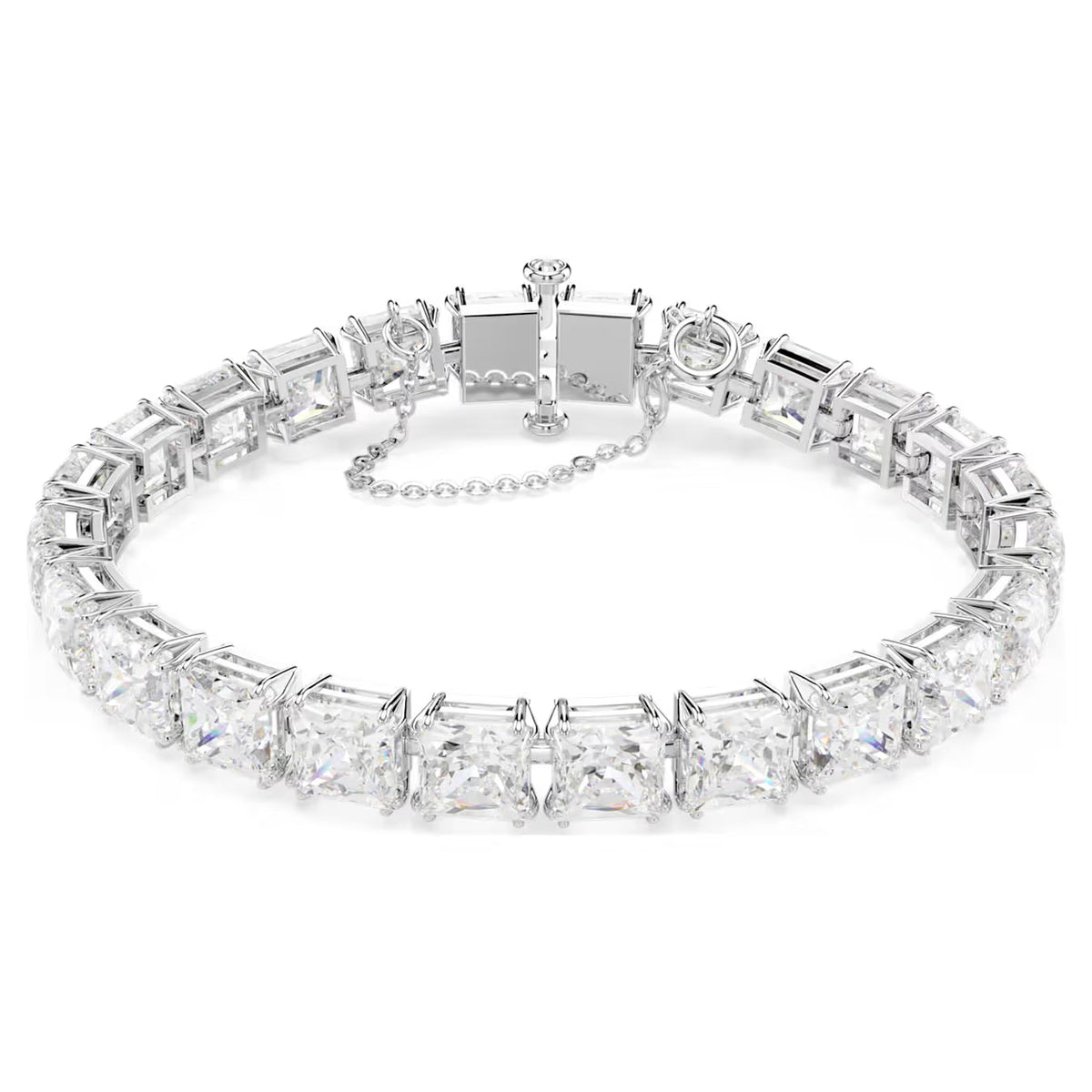 Swar*vski -Matrix Tennis bracelet White, Rhodium plated-5599202-Coming Soon