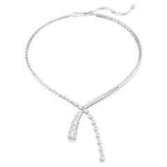 Swar*vski -Matrix Y necklace Mixed cuts, White, Rhodium plated-5692533