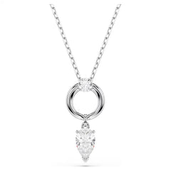 Swar*vski -Mesmera pendant Pear cut, White, Rhodium plated-5723146