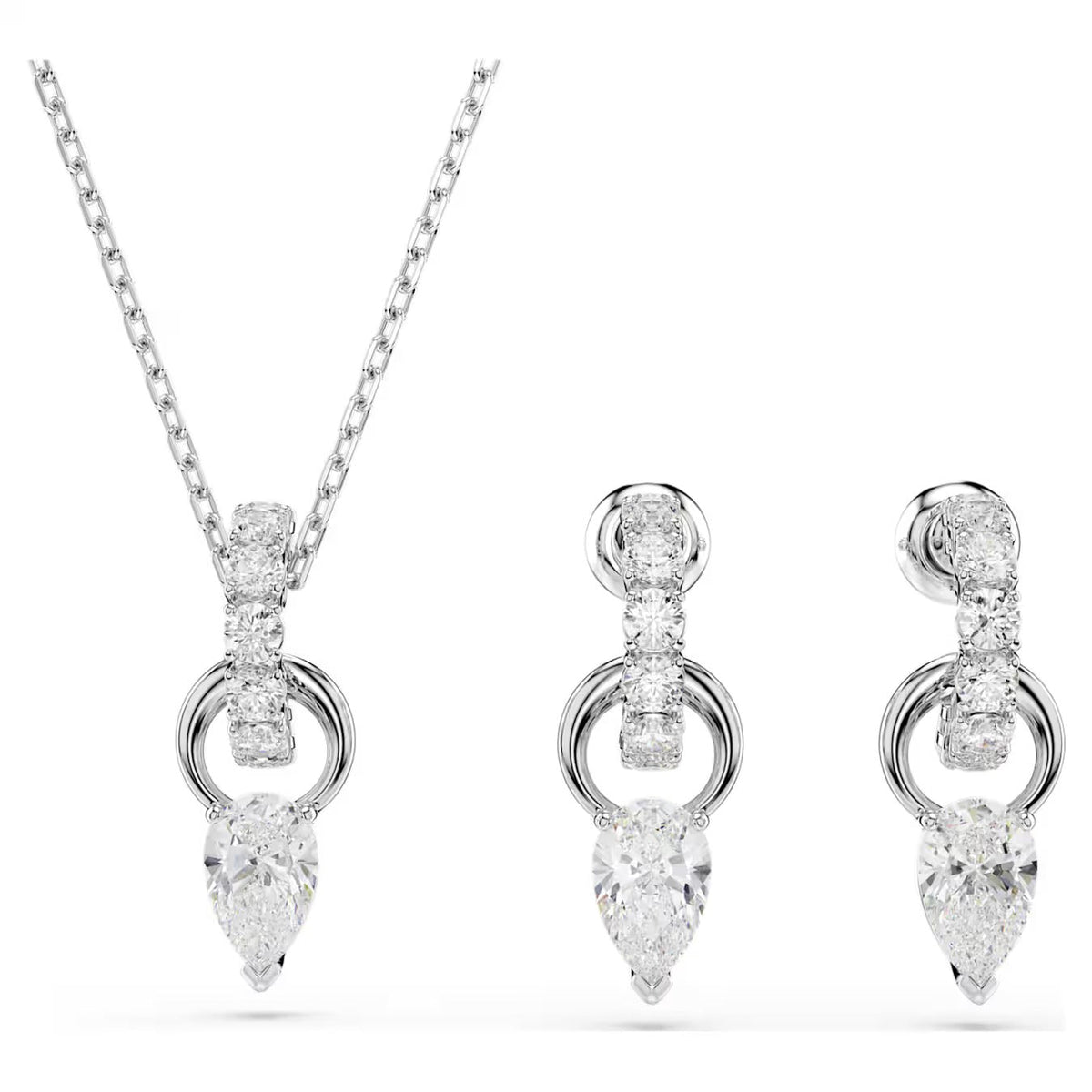 Swar*vski -Mesmera set Pear cut, Round cut, White, Rhodium plated-5723197