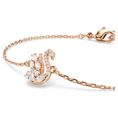 Swar*vski -Swan bracelet Mixed cuts, Swan, White, 18K rose gold finish-5738202