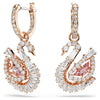 Swar*vski -Swan drop earrings Pavé, Swan, Pink-5732415