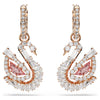 Swar*vski -Swan drop earrings Pavé, Swan, Pink-5732415