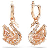 Swar*vski -Swan drop earrings Pavé, Swan, Pink-5732415
