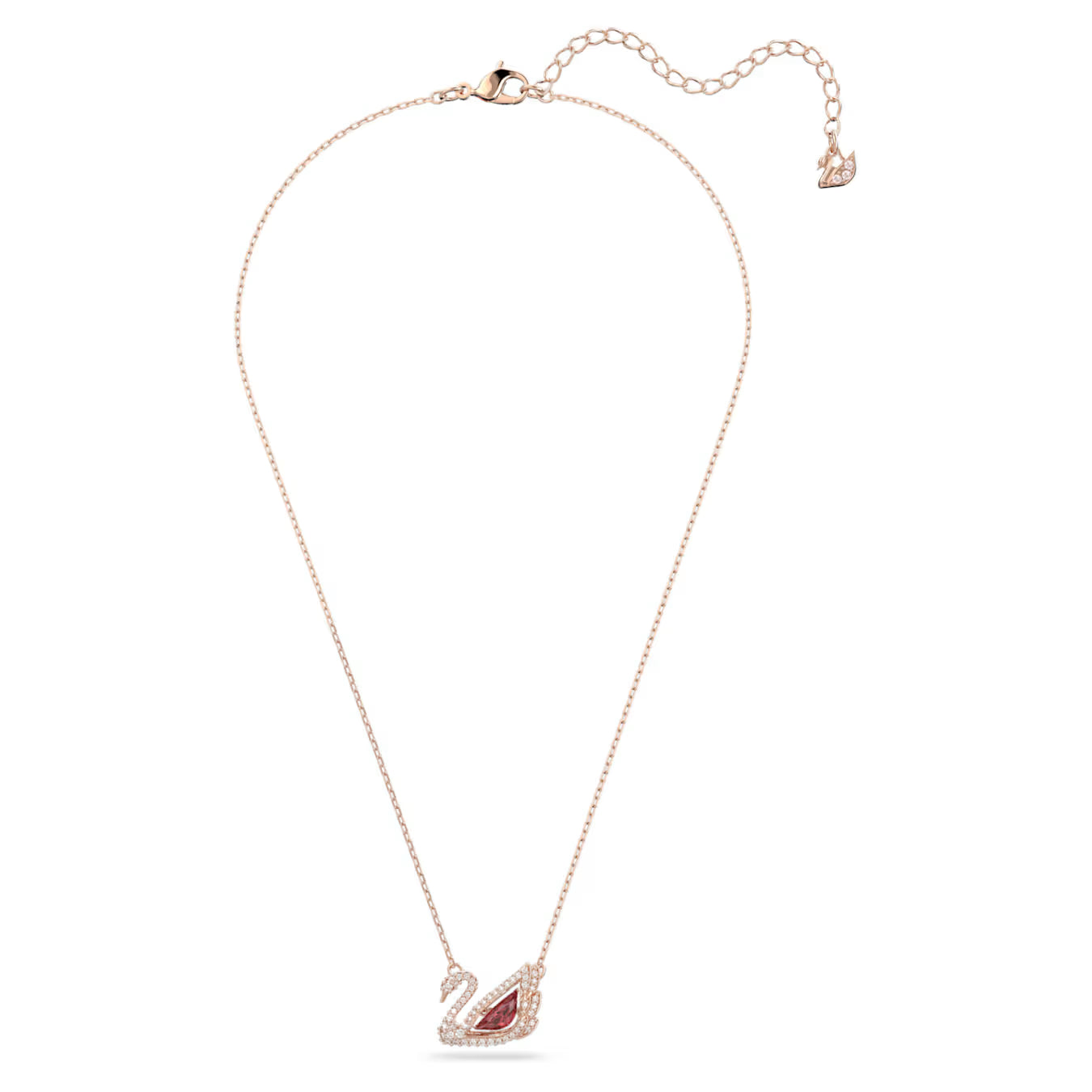 Swar*vski -Swan pendant Swan, Red, Rose gold-tone plated-5614123