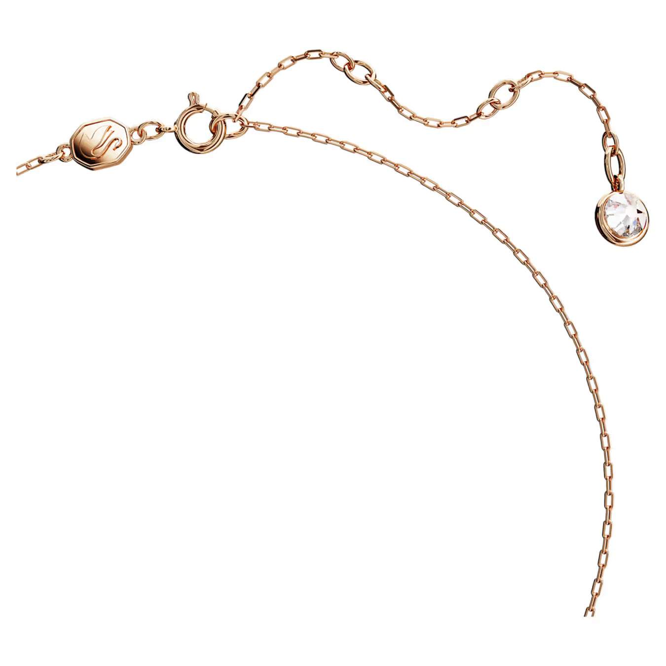 Swar*vski -Swan pendant Swan, Small, White, Rose gold-tone plated-5647555