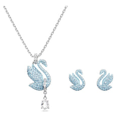 Swar*vski -Swan Set Swan, Blue, Rhodium plated-5660597