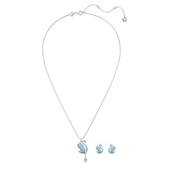 Swar*vski -Swan Set Swan, Blue, Rhodium plated-5660597