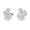 Swar*vski -Swan stud earrings Swan, White, Rhodium plated-5647873