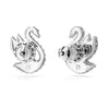 Swar*vski -Swan stud earrings Swan, White, Rhodium plated-5647873