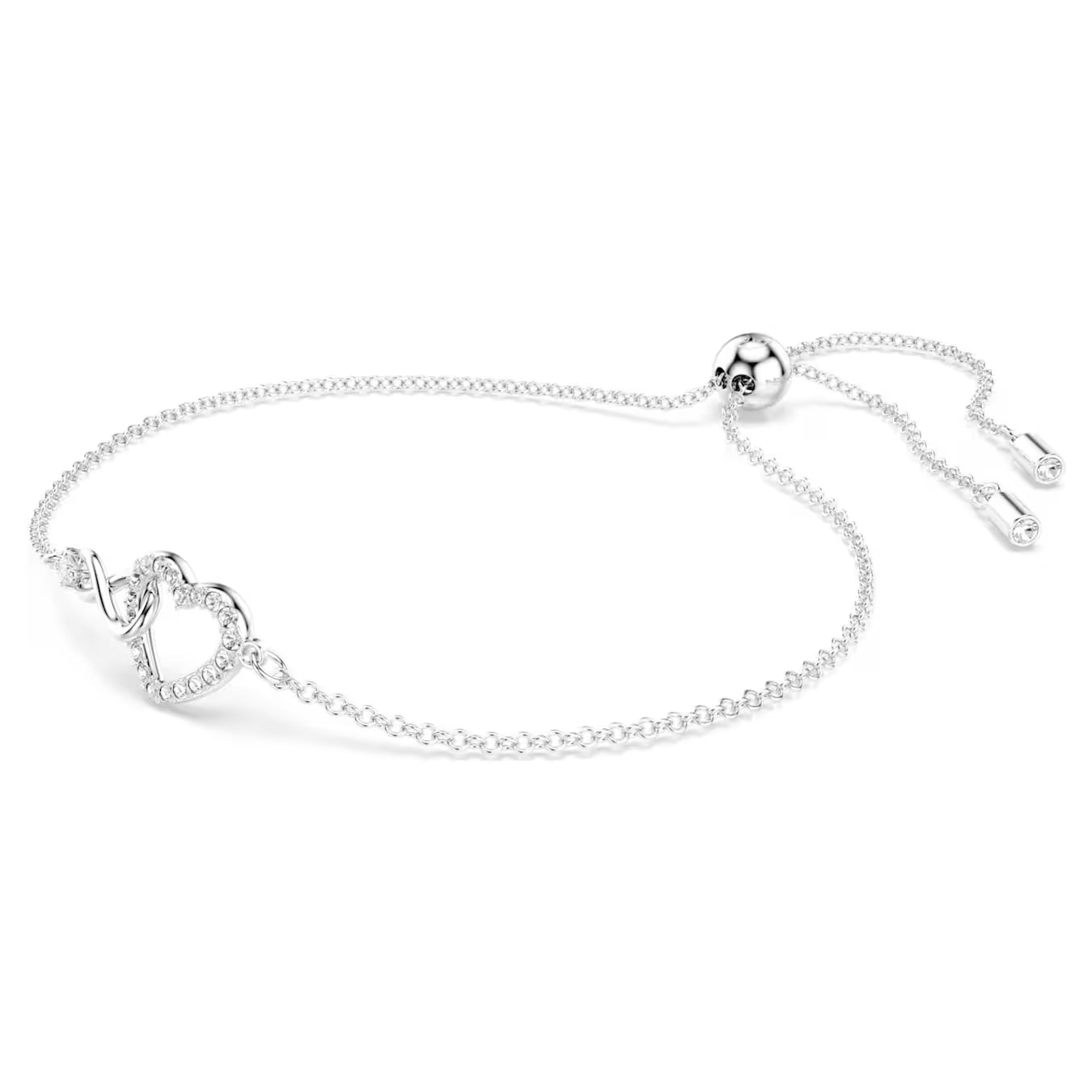 Swar*vski -Infinity bracelet-Infinity and heart, White, Rhodium plated-5524421