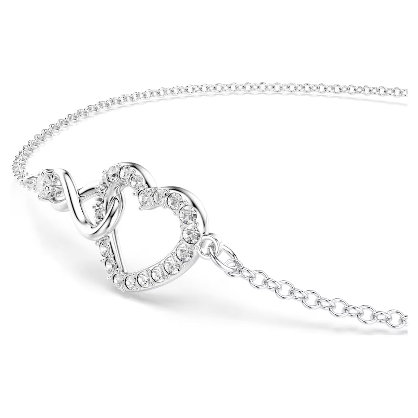 Swar*vski -Infinity bracelet-Infinity and heart, White, Rhodium plated-5524421