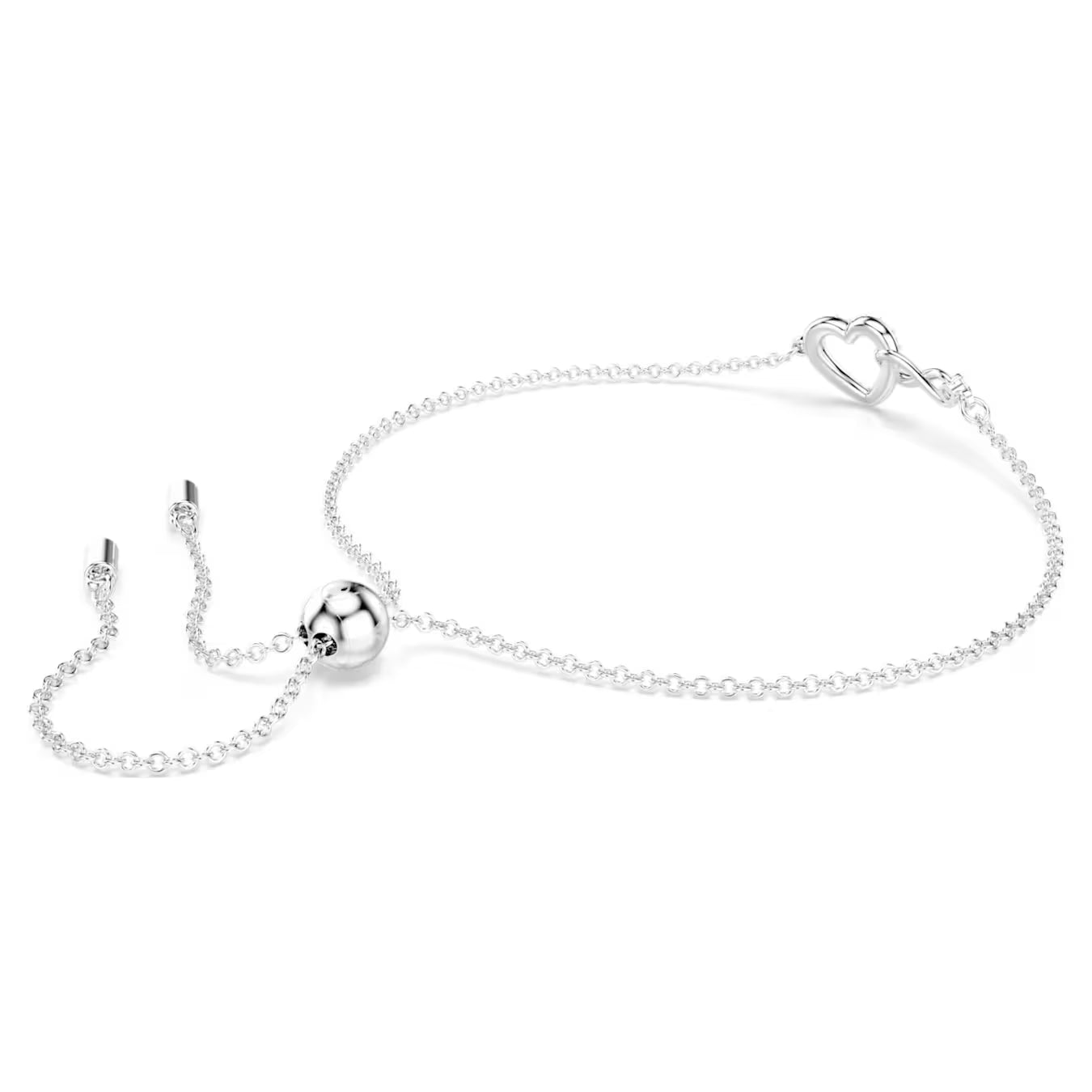 Swar*vski -Infinity bracelet-Infinity and heart, White, Rhodium plated-5524421