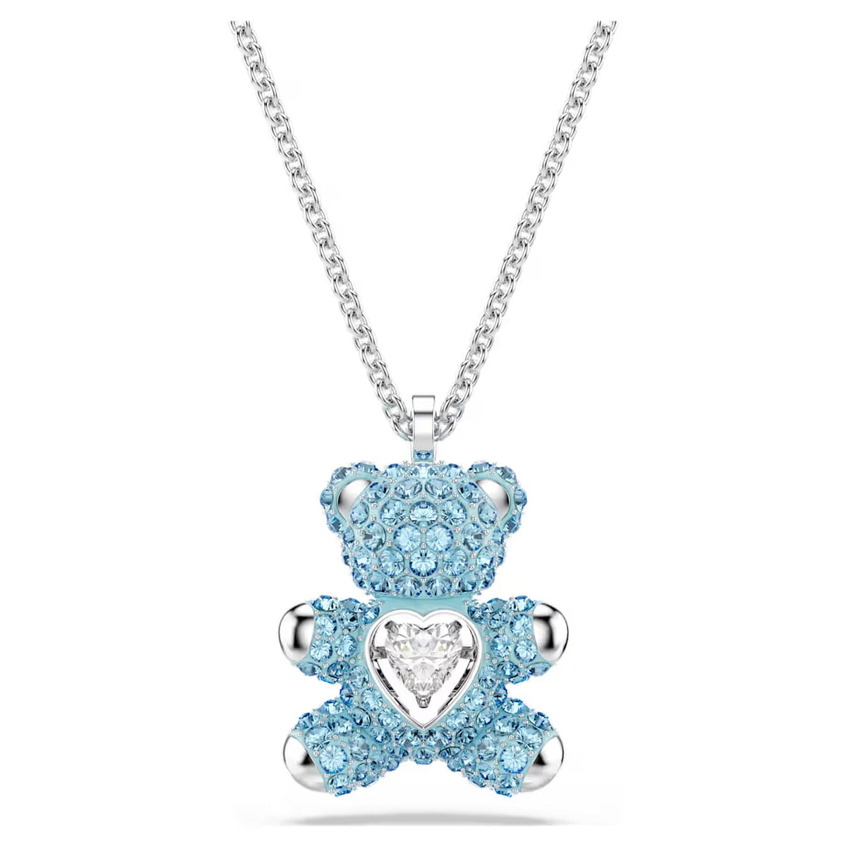 Swar*vski -Teddy pendant Bear, Blue, Rhodium plated-5737620