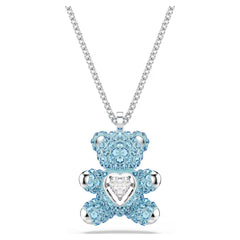Swar*vski -Teddy pendant Bear, Blue, Rhodium plated-5737620