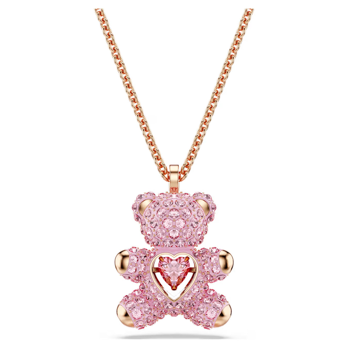 Swar*vski -Teddy pendant Bear, Pink, 18K rose gold finish-5642976