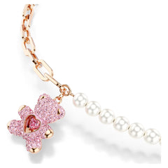 Swar*vski -Teddy pendant Crystal pearl, Bear, Pink, 18K rose gold finish-5669166