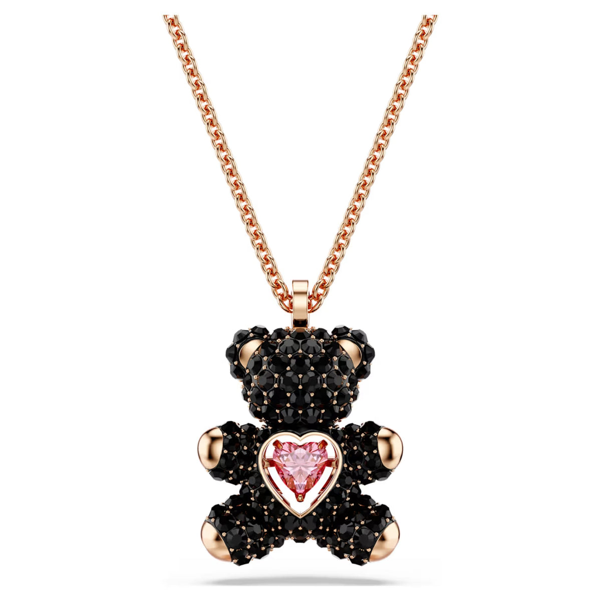 Swar*vski -Teddy pendant Teddy, Black, 18K rose gold finish-5693623