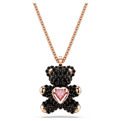 Swar*vski -Teddy pendant Teddy, Black, 18K rose gold finish-5693623