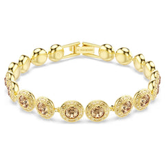 Swar*vski -Una Angelic bracelet Round cut, Caramel, Gold-tone plated-5753341