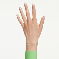 Swar*vski -Una Angelic bracelet Round cut, Caramel, Gold-tone plated-5753341