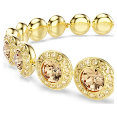 Swar*vski -Una Angelic bracelet Round cut, Caramel, Gold-tone plated-5753341